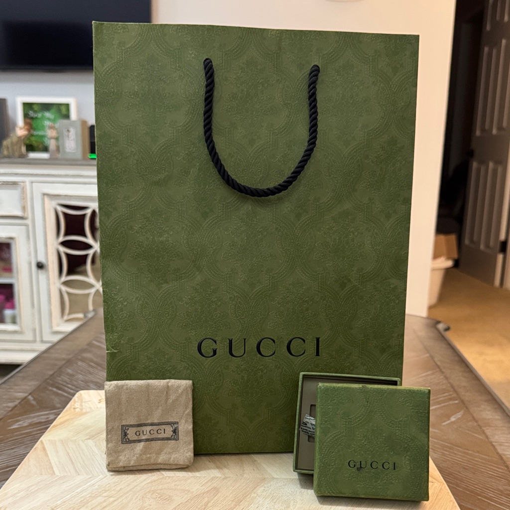 Gucci Green Gift Bag And Box Set With Dust Bag